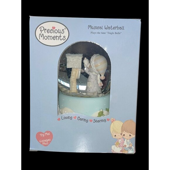 2000 Precious Moments Musical Waterball I'm Sending You A White Christmas VTG - Picture 10 of 11